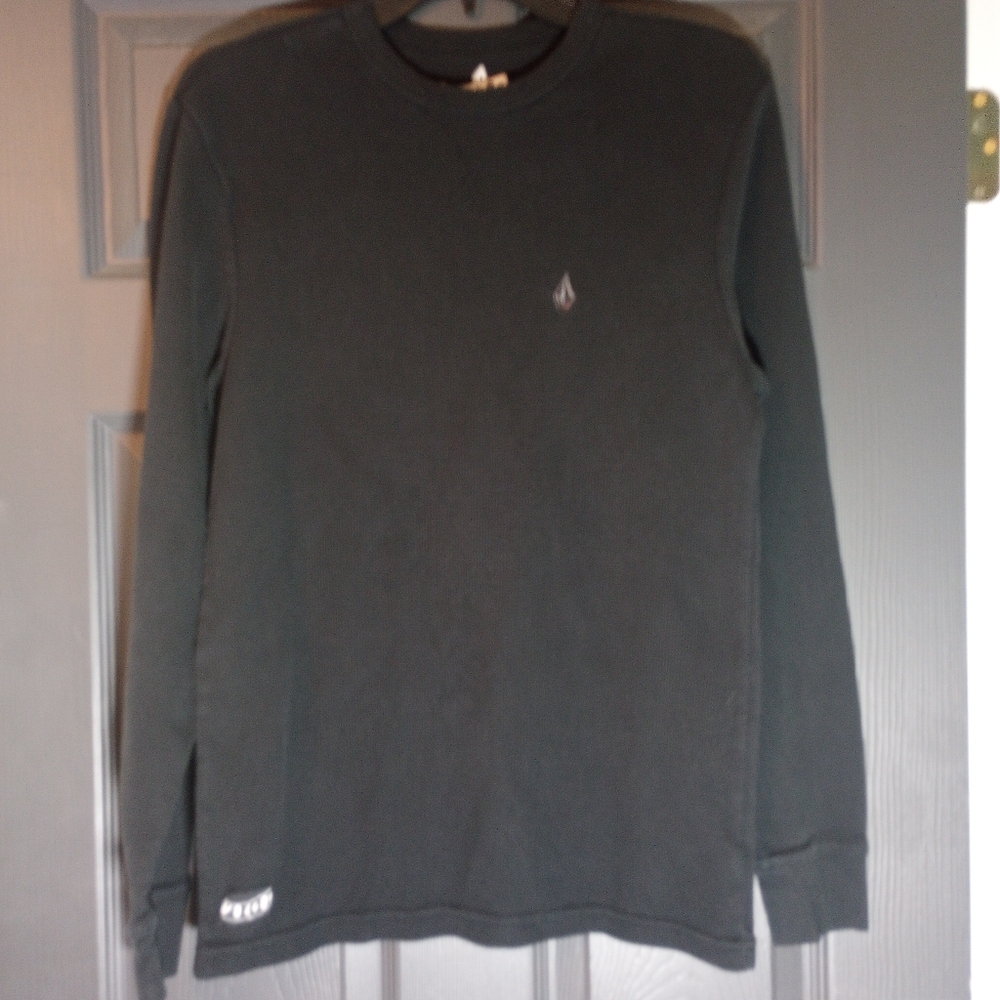 90s Volcom Thermal Grunge Long Sleeve Shirt Crew Neck Pullover Y2K Aesthetic VTG